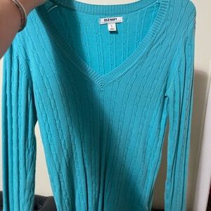 Old Navy Teal Cable Knit Sweater